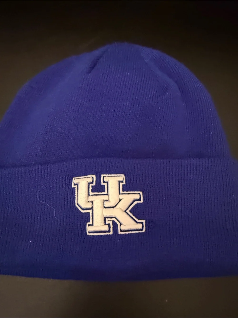 Top of the World Kids Royal Blue Beanie with White UK Logo